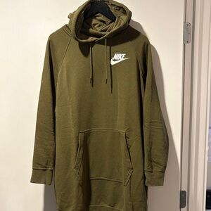 Nike Hoodie Dress, Women's, Olive Green Size Large